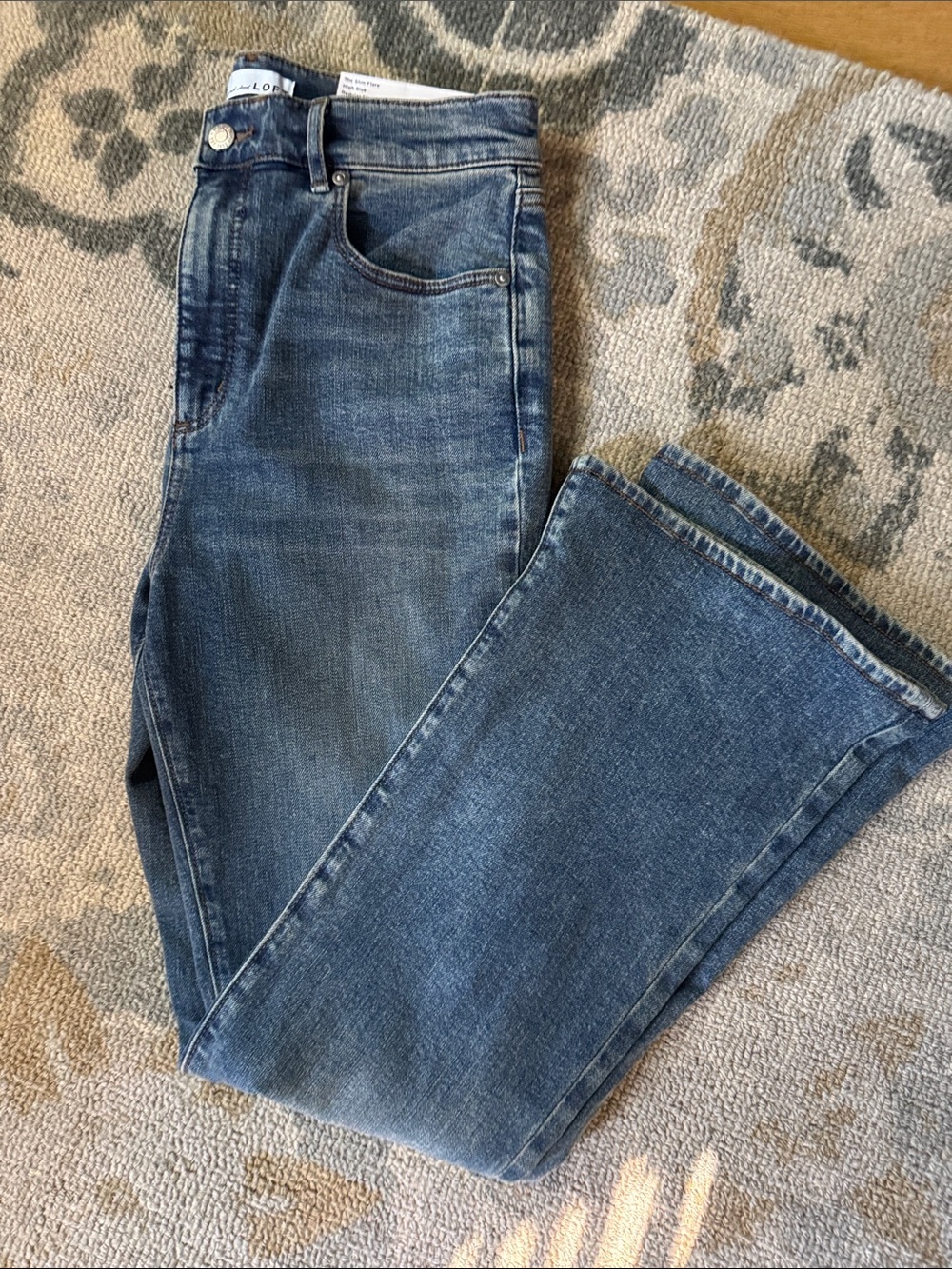 LOFT Women’s Medium Slim Blue Flare High Rise Jeans